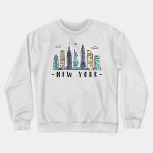 New York City Skyline Hand Drawn Crewneck Sweatshirt